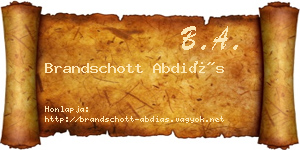 Brandschott Abdiás névjegykártya
